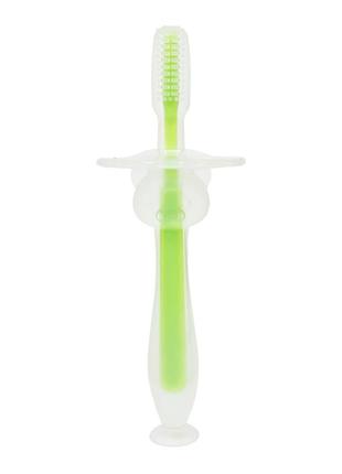 Силиконовая зубная щетка mumlove mgz-0707(green) с ограничителем2 фото