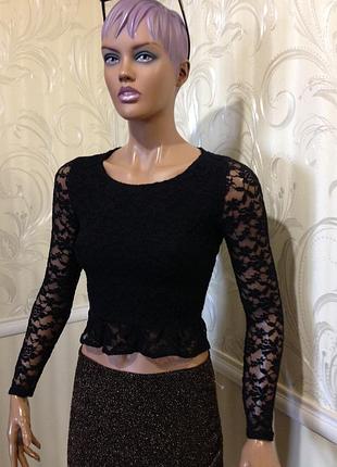 Ажурна блуза-топ, pull&bear, розмір s