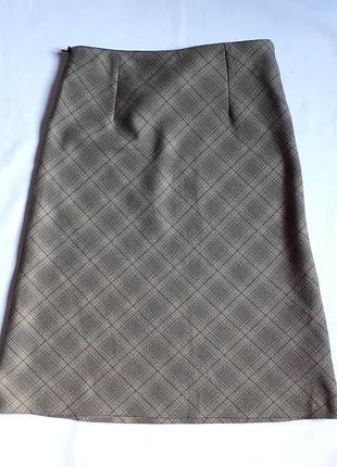 Юбка миди а-силуэта в клетку mango (размер 38-40)