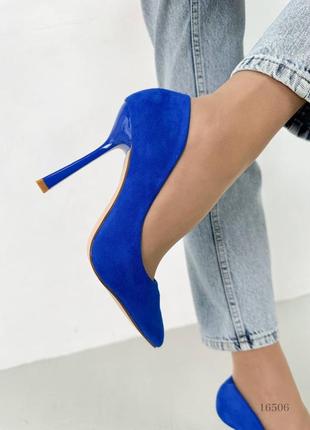 Женские туфли синие8 фото