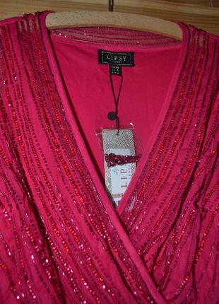 Новое нереальное платье lipsy london! бисер, паетки, камни, код 01285 фото