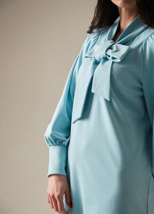 Жіноча сукня з бантом бірюзового кольору, розмір5 фото