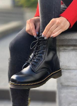 Черевики dr. martens 1460 black, мартинсы, чорні шкіряні чоботи