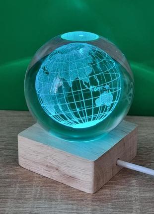 Светильник ночник подсветка "платочный шар" глобус земля1 фото