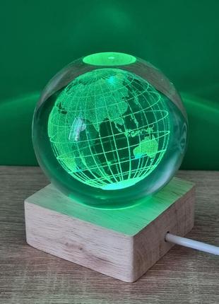 Светильник ночник подсветка "платочный шар" глобус земля3 фото