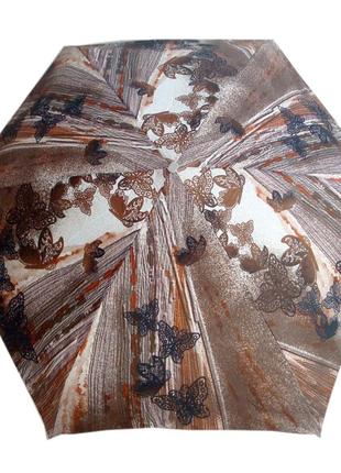 Парасолька zest жіноча механіка 5 складжень, кольорова плоска. забарвлення ажурні метелики