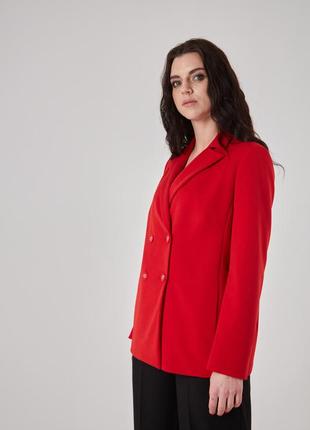 Женский красный пиджак оверсайз oversize, размер5 фото