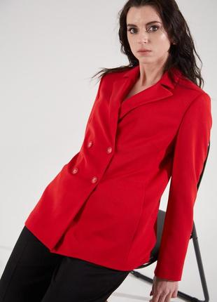 Женский красный пиджак оверсайз oversize, размер8 фото