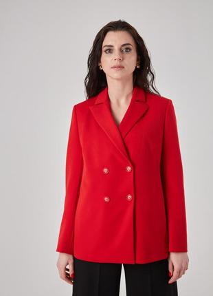 Женский красный пиджак оверсайз oversize, размер6 фото