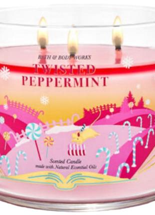 Свеча bath & body works twisted peppermint scented candle