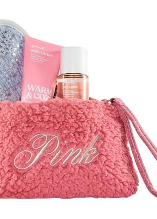 Подарочный набор pink victoria’s secret warm & cozy fleece & fragrance gift set2 фото