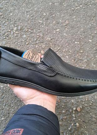 Туфли-макасины мужские пегада (pegada)  модель 141605 чёрный кожа