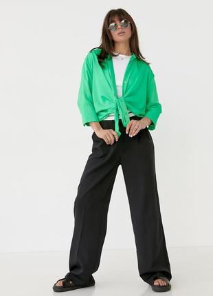 Женская блузка с укороченным рукавом - салатовый цвет, l (есть размеры)3 фото