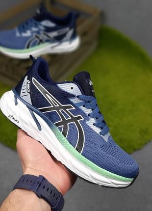 Asics gel-excite 10 сині з салатовим кросівки кеди чоловічі асікс весняні літні демісезонні демісезон низькі текстильні сітка легкі топ якість