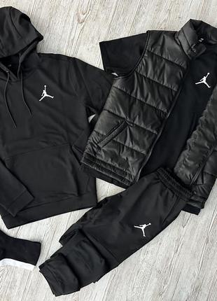 🔥спортивний комплект jordan 5️⃣в1️⃣ худі-штани-жилетка-футболка-шкарпетки‼️