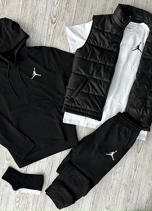 🔥спортивний комплект jordan 5️⃣в1️⃣ худі-штани-жилетка-футболка-шкарпетки‼️