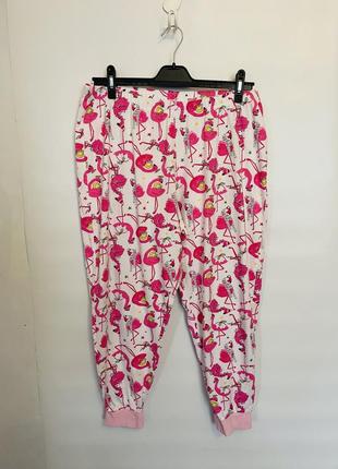 Трикотажные пижамные штаны размер 20-22 принт фламинго