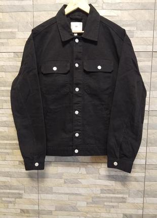 Черная джинсовая куртка h&amp;m джинсовка классическая2 фото