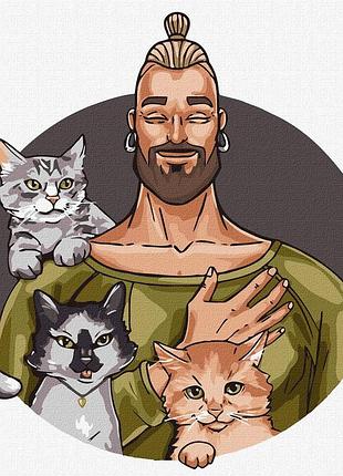 Картина по номерам "три пушистика" 30х30см, в термопакете, идейка, кно8353