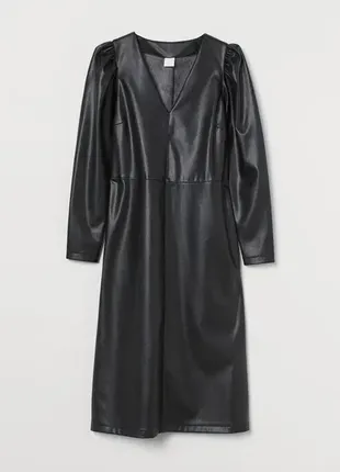 Новое модное черное платье эко кожа h&amp;m, р. s