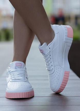 Кроссовки puma cali white/pink кросівки кеди кеды