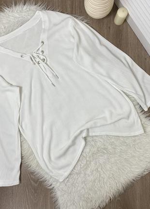 Белая муслиновая блуза