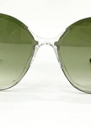 Сонцезахисні окуляри жіночі квадратні з прозорою оправою та легким градієнтним тонуванням тонкі дужки3 фото