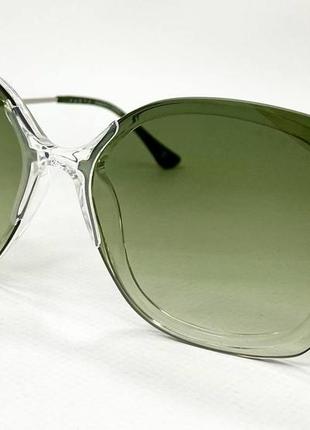 Сонцезахисні окуляри жіночі квадратні з прозорою оправою та легким градієнтним тонуванням тонкі дужки1 фото