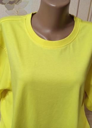 Котонова яскраво-жовта футболка 2xl4 фото