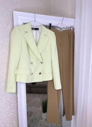 Zara укороченый пиджак жакет блейзер4 фото
