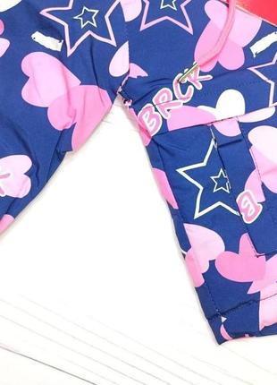 Куртка дитяча демисезонна для дівчинки, 104 см. синій/рожевий4 фото