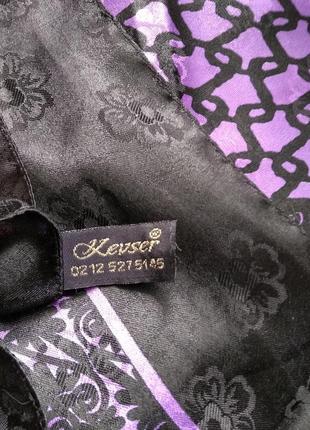 Платок шарф косынка большой фиолетовый с черным kevser, набивной рисунок,геометрический3 фото