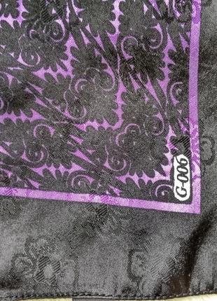 Платок шарф косынка большой фиолетовый с черным kevser, набивной рисунок,геометрический6 фото