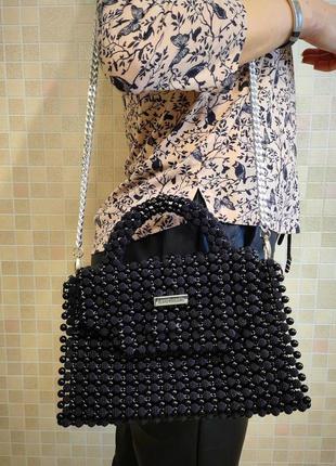 Женская сумочка из бусин/жемчужин/бусин ручной работы4 фото