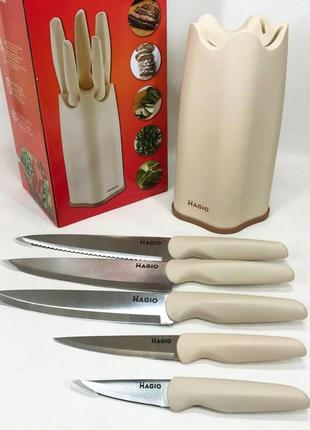 Набір ножів універсальний кухонний magio mg-1090, кухарські ножі набір, кухонні ножі4 фото