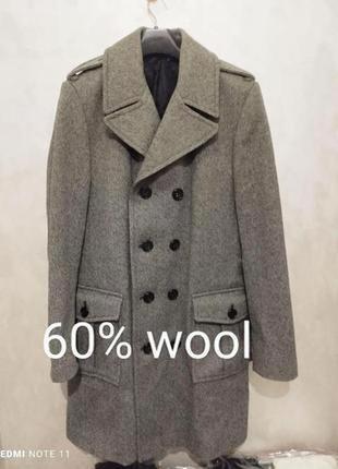Традиционного британского стиля классическое шерстяное (60%) пальто бренда riley