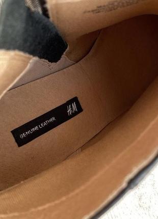 Нові чорні шкіряні черевики ботильйони на підборах преміум колекція h&m натуральна шкіра8 фото