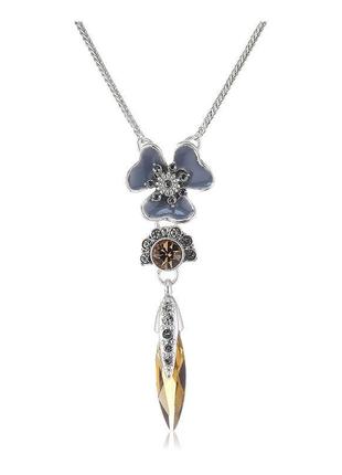 Ланцюжок з кулоном "квітка кристал" сріблення pilgrim данія ювелірна біжутерія
