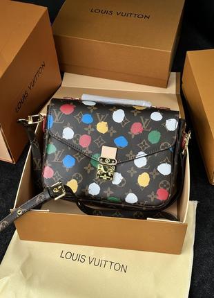 Женская сумка в стиле louis vuitton pochette metis x yayoi kusama 2023 monogram dots premium.