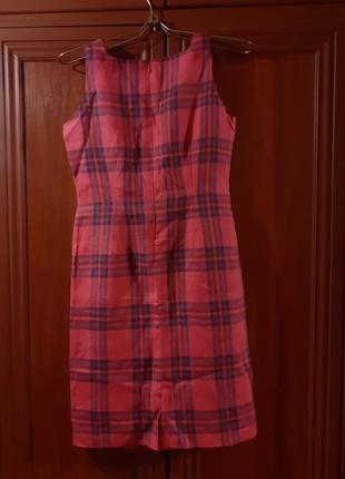 Льняное платье лен в клетку винтаж2 фото