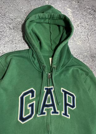 Зеленая худи кофта мужская с большим логотипом gap (оригинал)3 фото