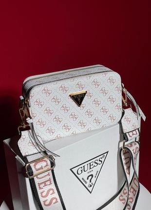 Женская сумочка через плечо  guess zippy snapshot white гесс кросс - боди клатч2 фото