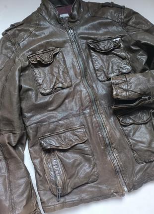 Кожаная мужская куртка hrtg мега крутая 💣4 фото
