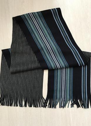 Очень красивый и стильный брендовый двухсторонний шарф в полоску.4 фото