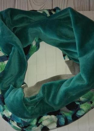 Шикарний велюровий хомут смарагдового кольору2 фото