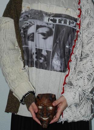 Стильный дизайнерский свитер из шерсти ягненка и мериноса5 фото