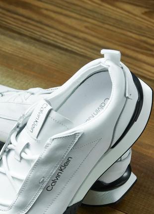 Стильні молодіжні кросівки з натуральної білої шкіри8 фото