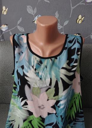 Женская блуза в цветы размер батал 50/523 фото