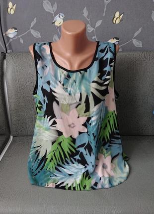 Женская блуза в цветы размер батал 50/527 фото