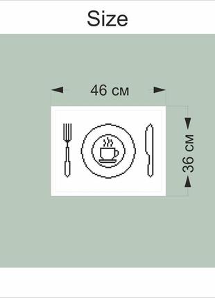 Набір. цікаві серветки під тарілки, плейсмат білий, ранер на стіл з друком7 фото